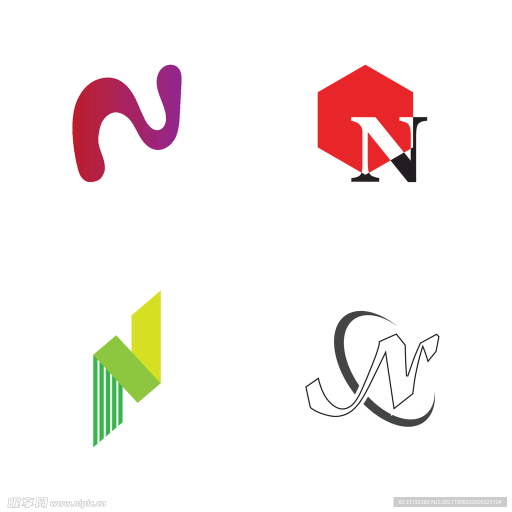 字母图标 N logo 标志