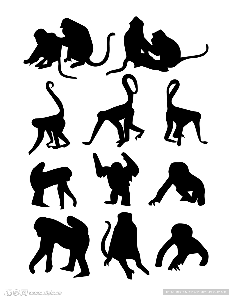 猴子剪影