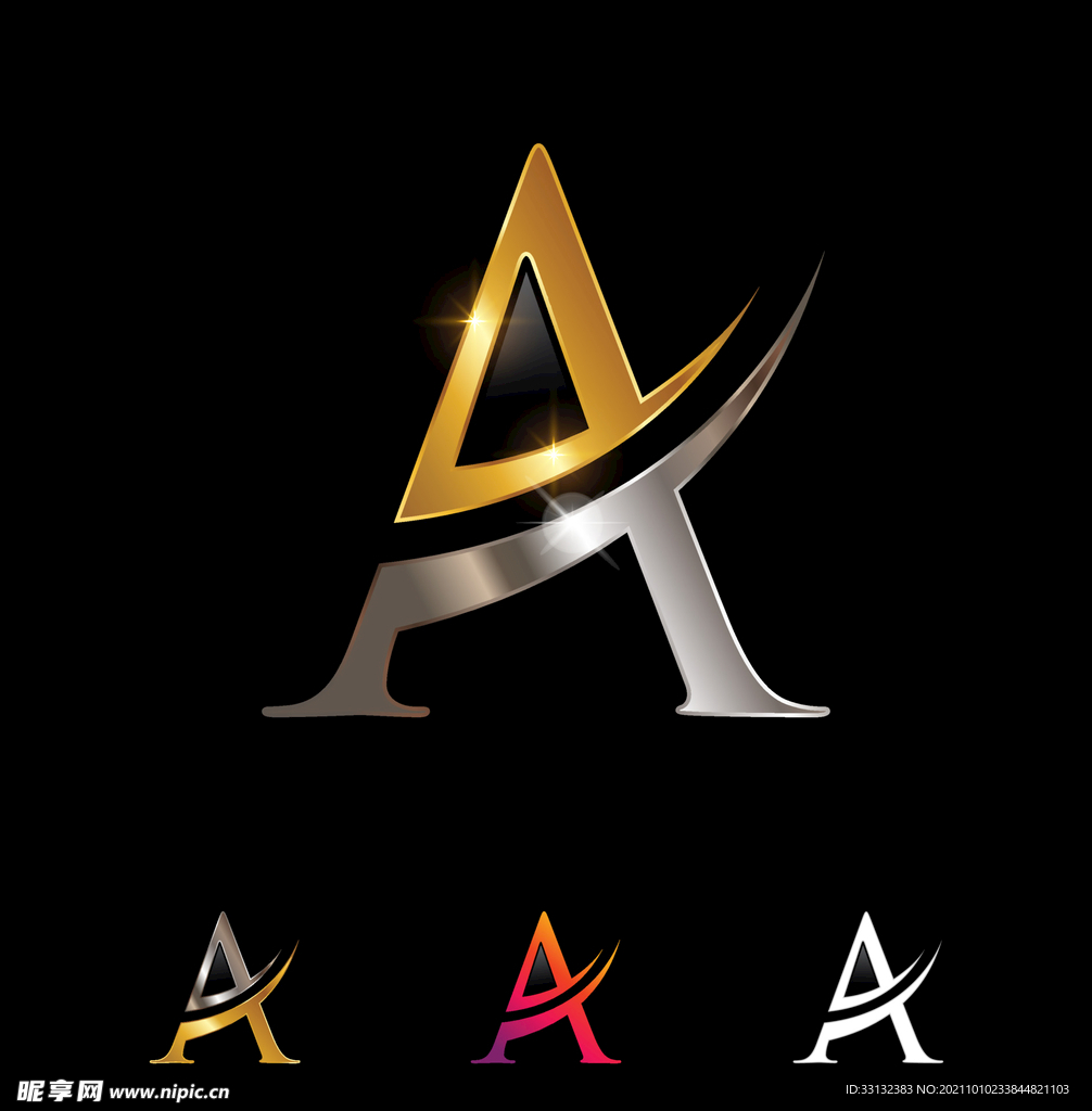 金属A logo 标志A 字母