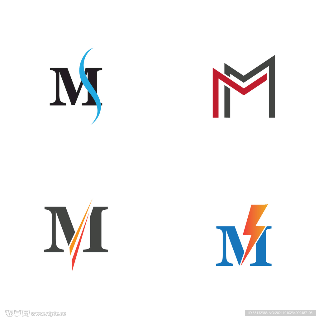  字母标 logo 标志M