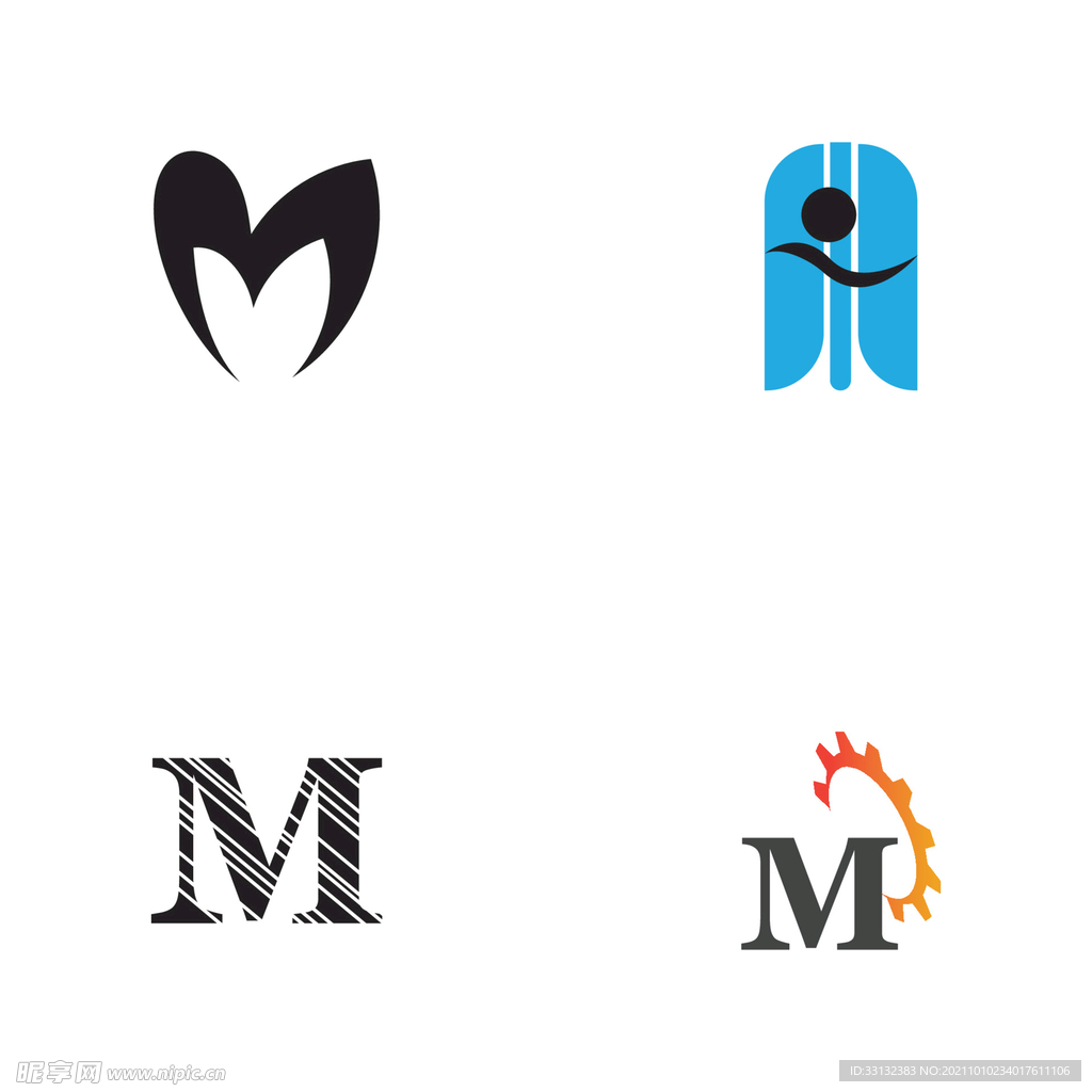  字母标 logo 标志M 