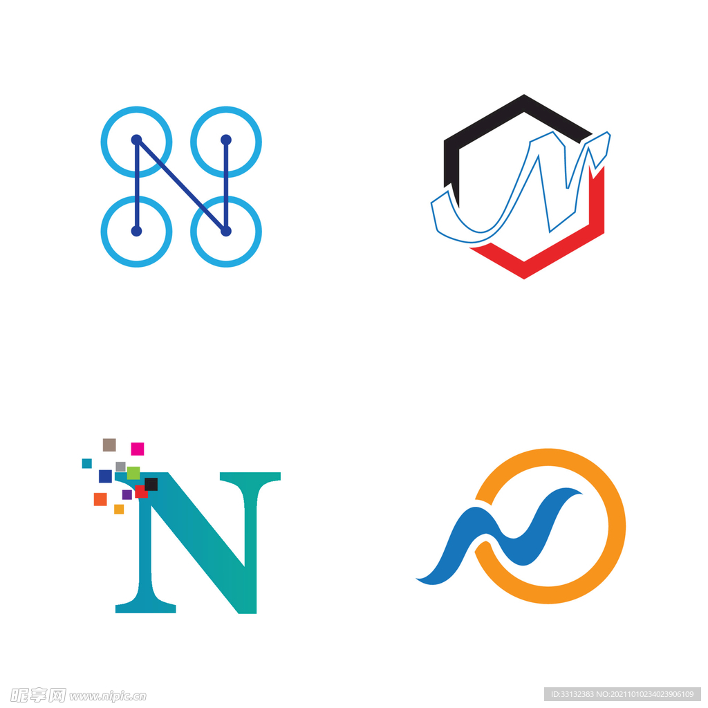 字母标 logo 标志N 