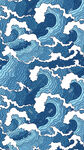 蓝色手绘海浪背景纹理
