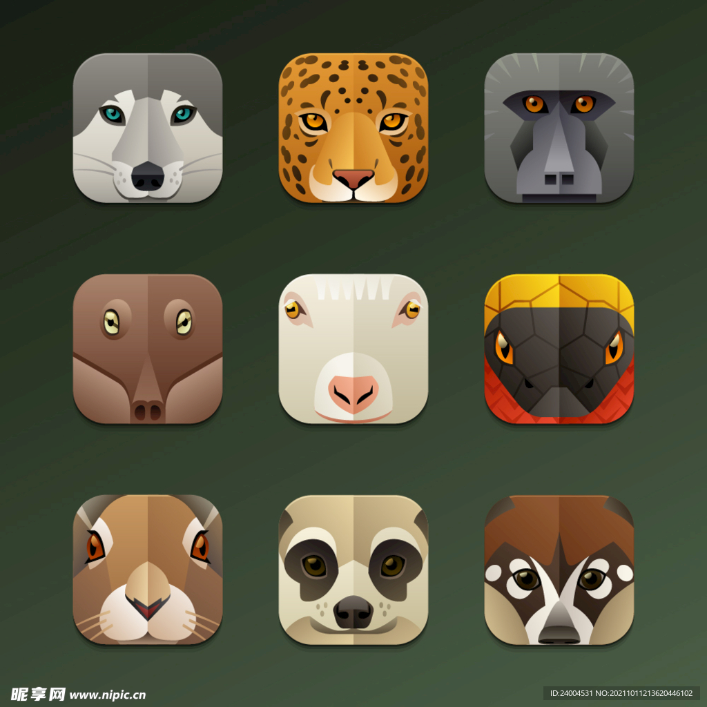 动物头像ICON设计