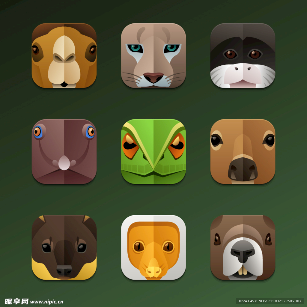 动物头像ICON设计