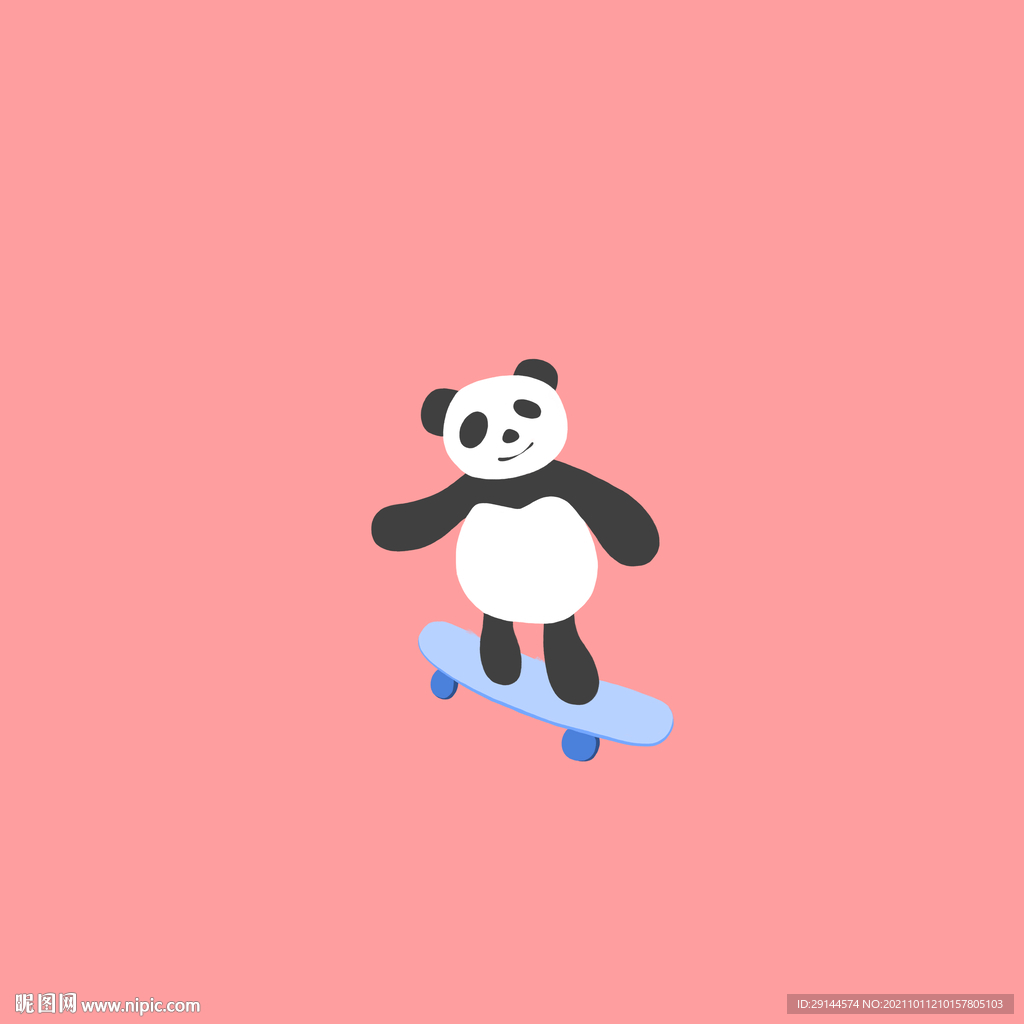 大熊猫玩滑板