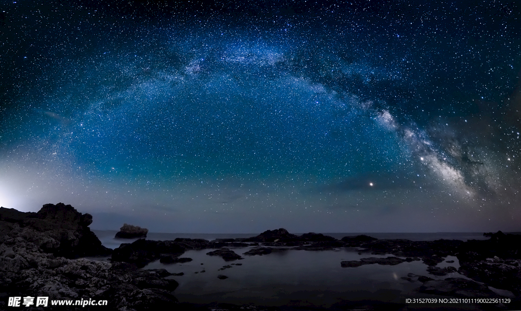 银河夜空摄影图