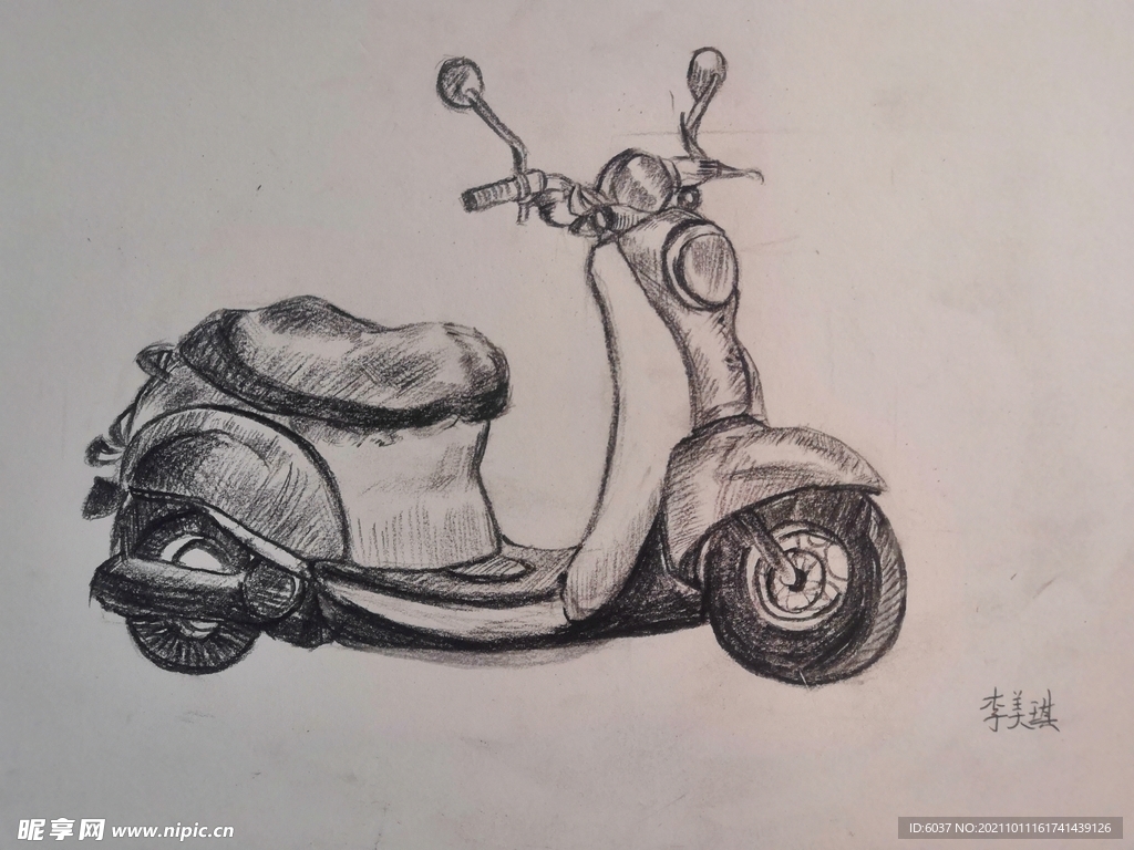 素描摩托车