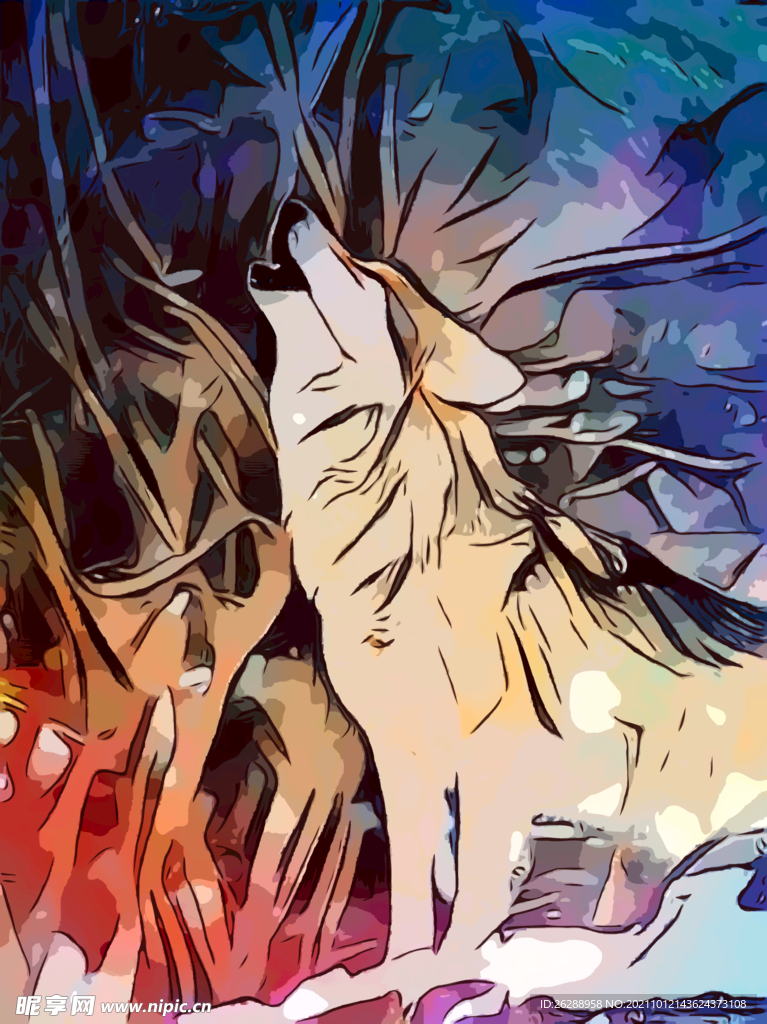 狼插画