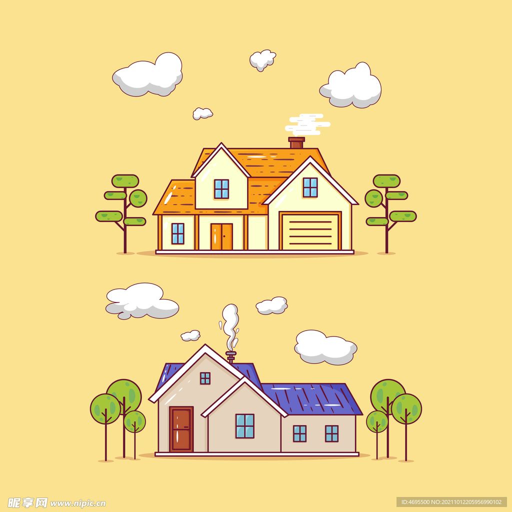 矢量乡村房屋