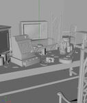 C4D模型复古回忆房间一角