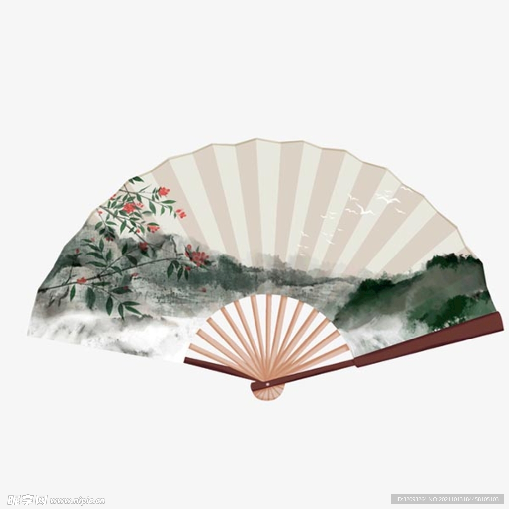 国潮古风扇子素材