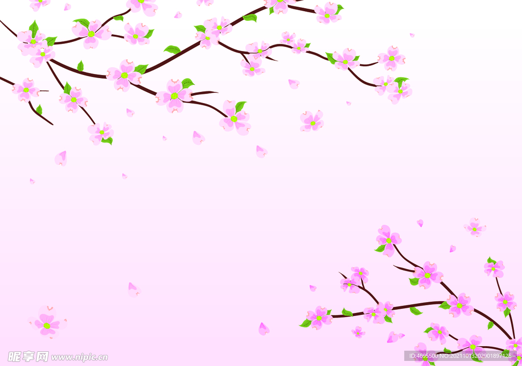 卡通手绘桃花
