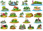 卡通景观树 岛屿