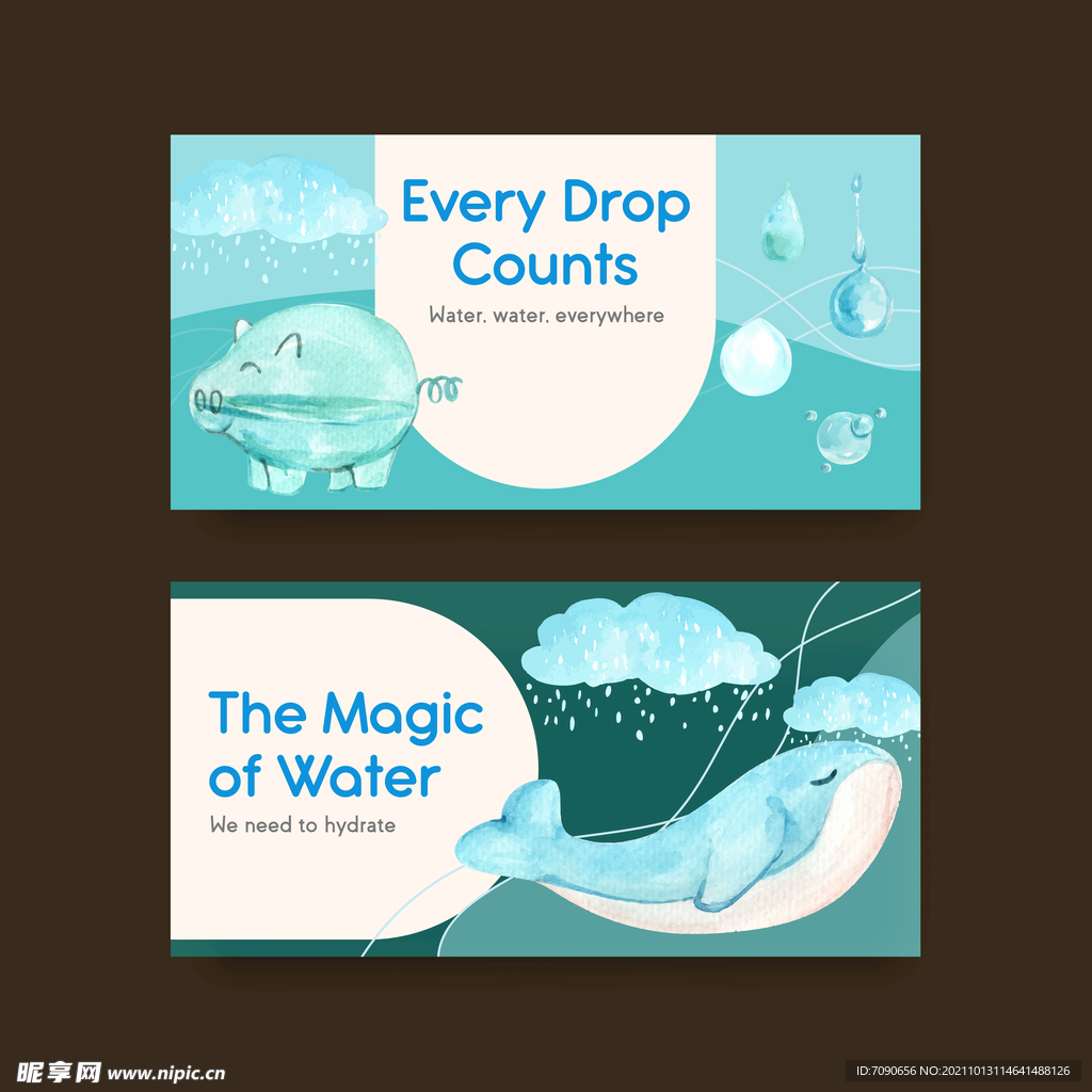 保护水资源插画   