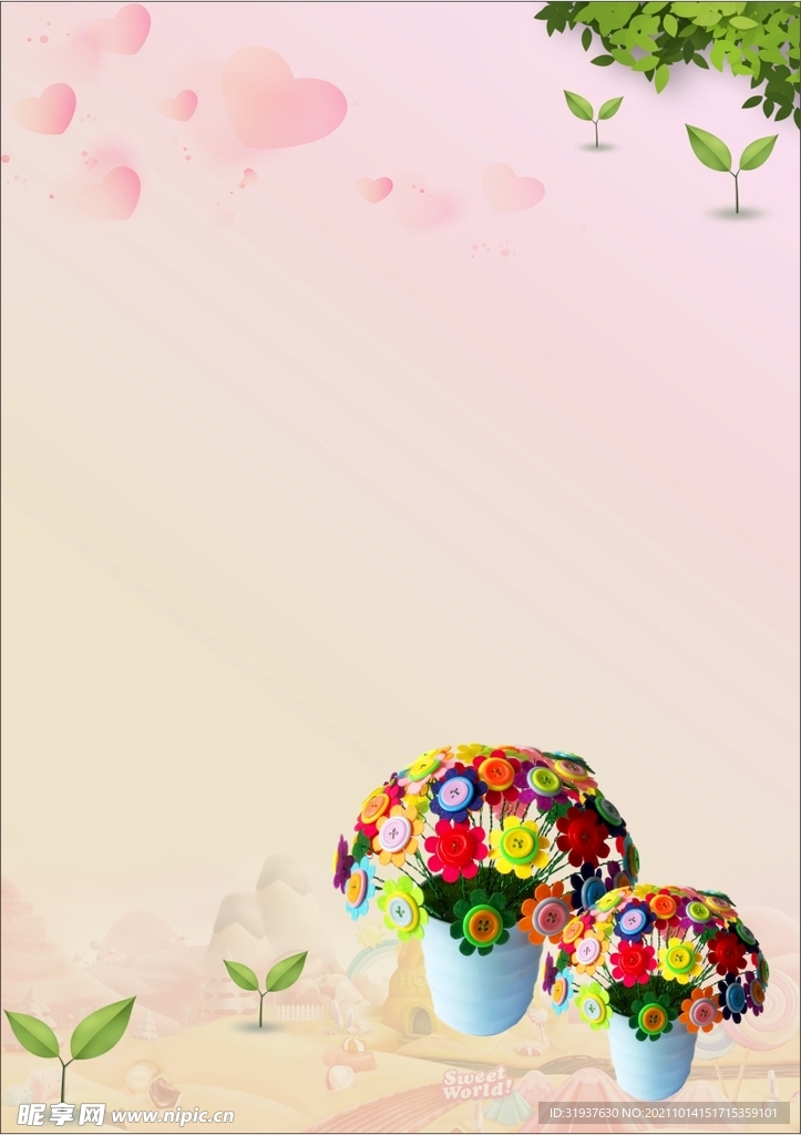 纽扣花海报