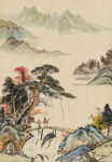 中国风 泼墨 水墨 山水背景 