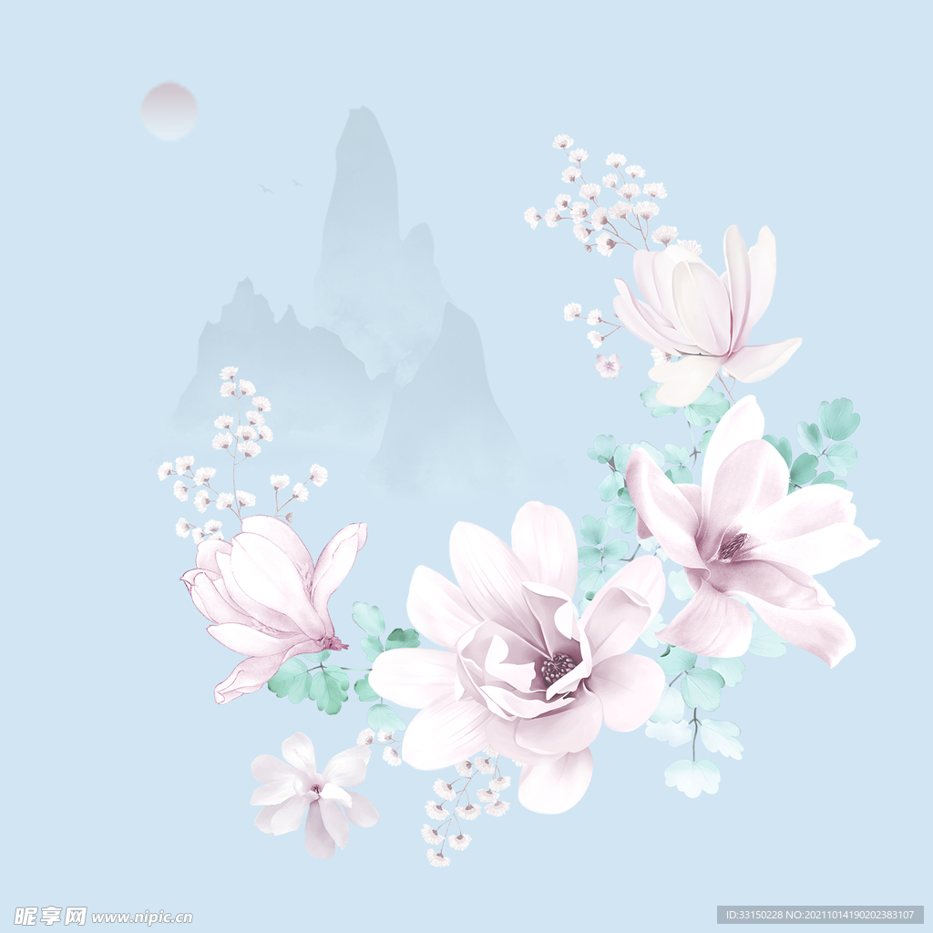 数码印花小碎花抽象花卉水彩花