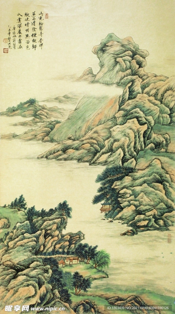 仿古山水画