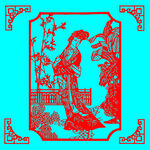 仕女剪纸