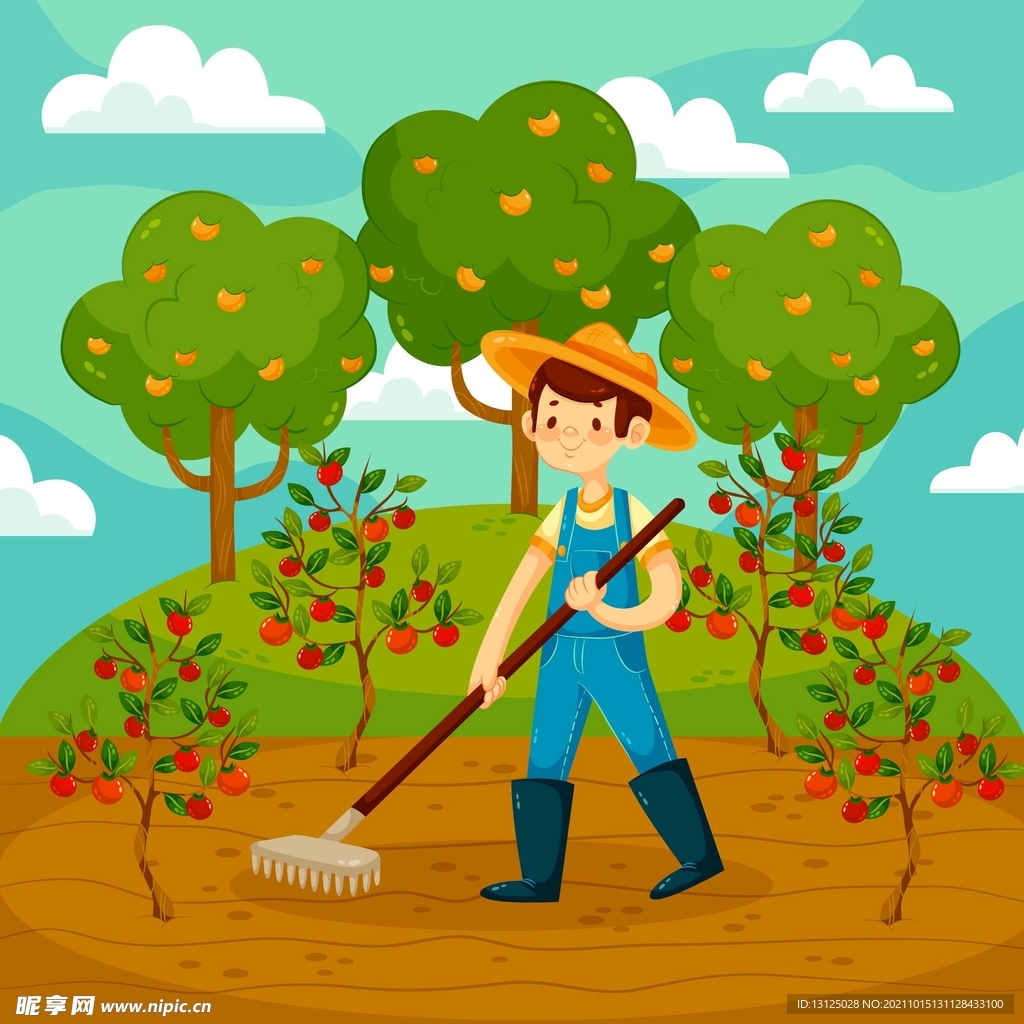 有机平面农业专业矢量