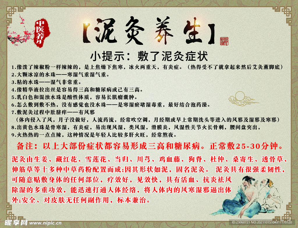 泥灸养生海报展板养生用