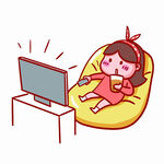 看电视的女人