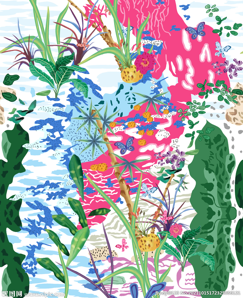 手绘花草