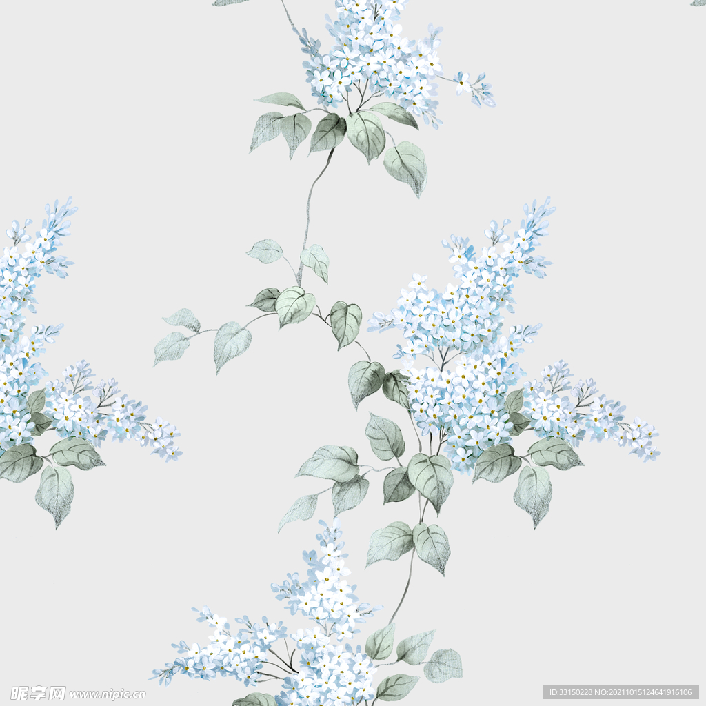 数码印花水彩花抽象花卉水彩花