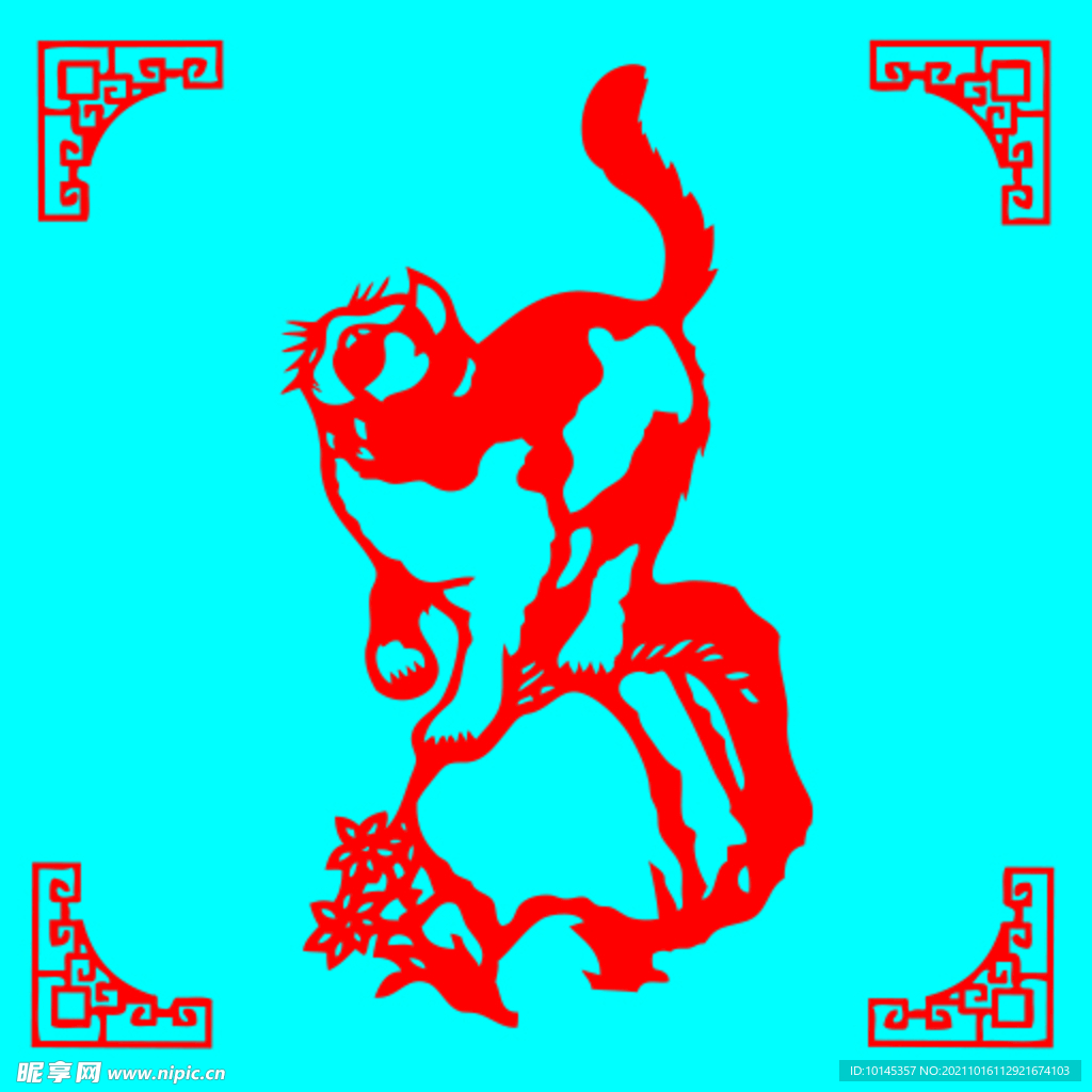 猫剪纸