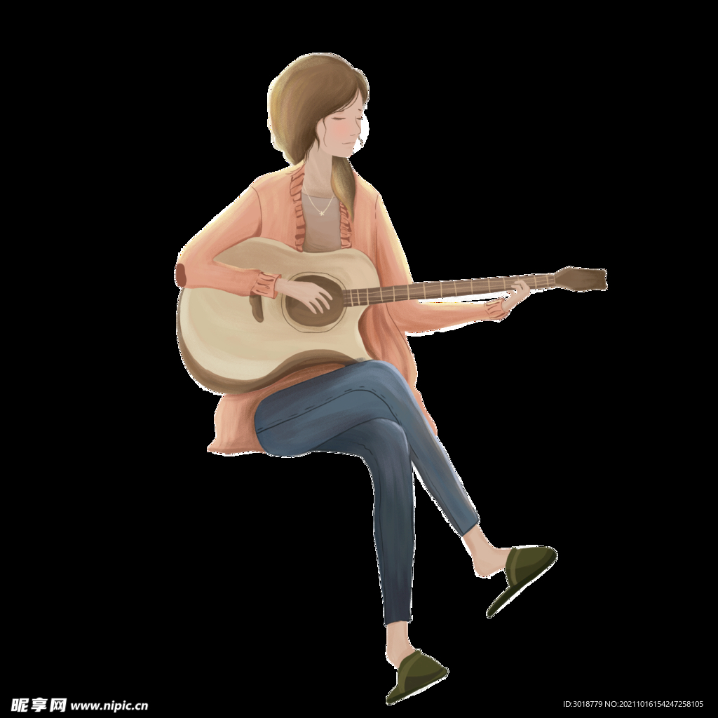 弹吉他的女生