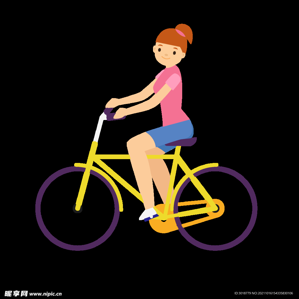 骑着小黄车去上学的小姑娘