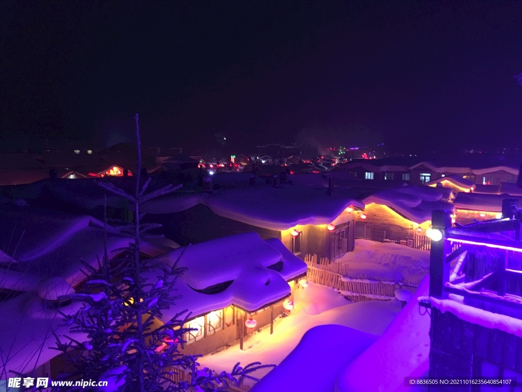 雪乡 夜景 童话世界 美景 雪