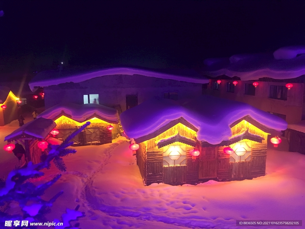 雪乡夜景