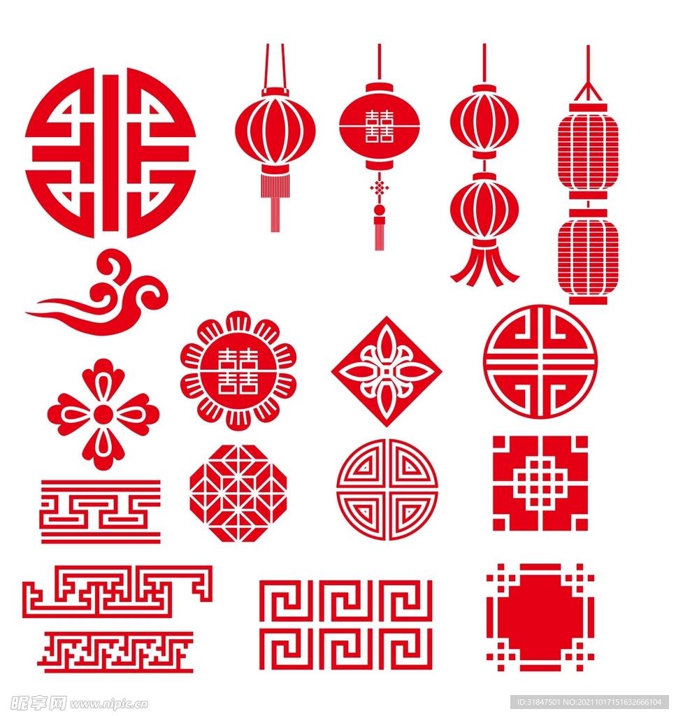 矢量中式图案