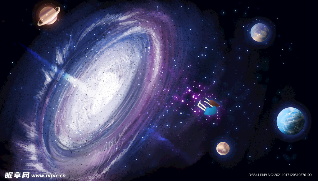  创意星空合成海报图片 