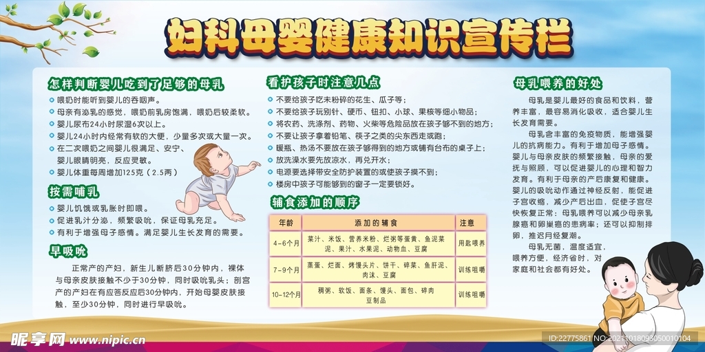 母婴室健康哺育健康知识宣传栏