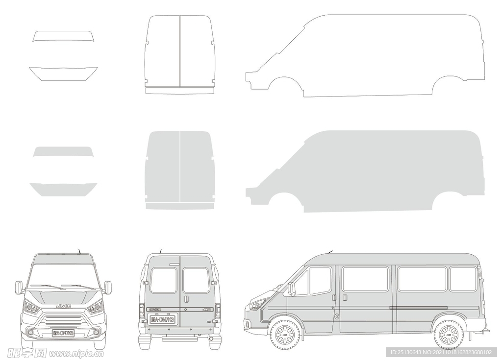 JMC面包车精细矢量图
