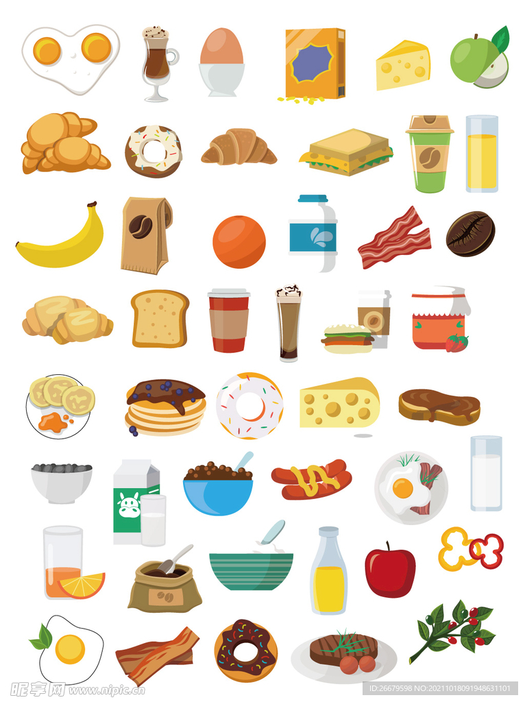 早餐食物插画