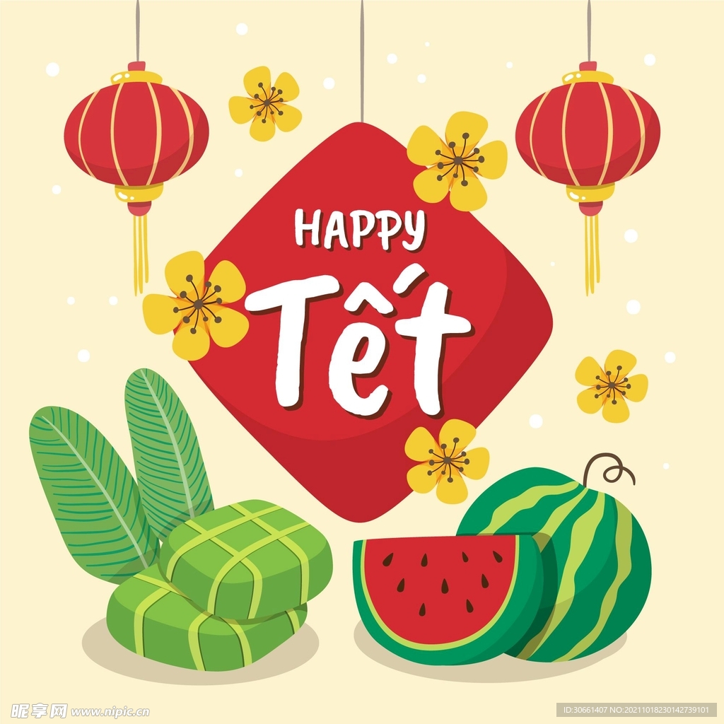 新年手绘春节插画