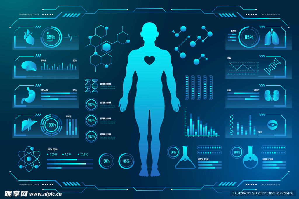 医学技术与人类男性主题信息图表