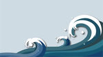 剪纸风海浪