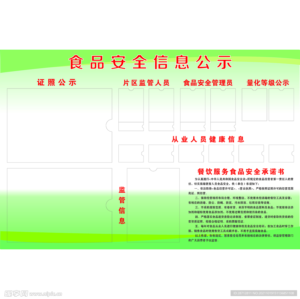 食品安全公示牌