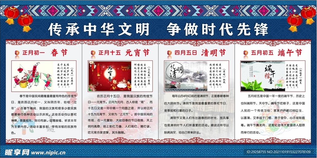  中国传统文化展板