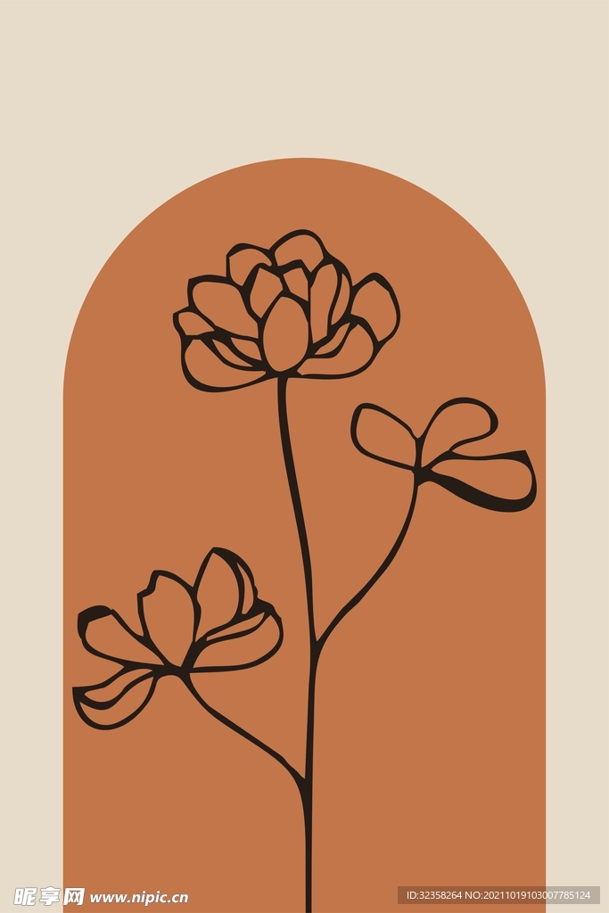 植物手绘插画装饰画