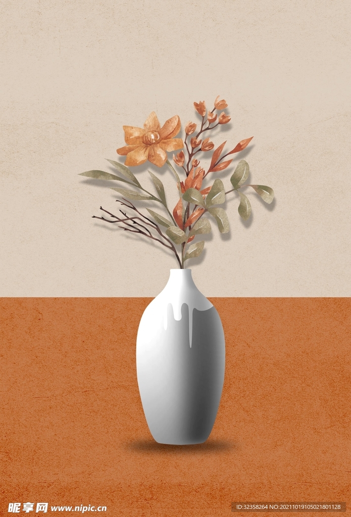 植物手绘插画装饰画