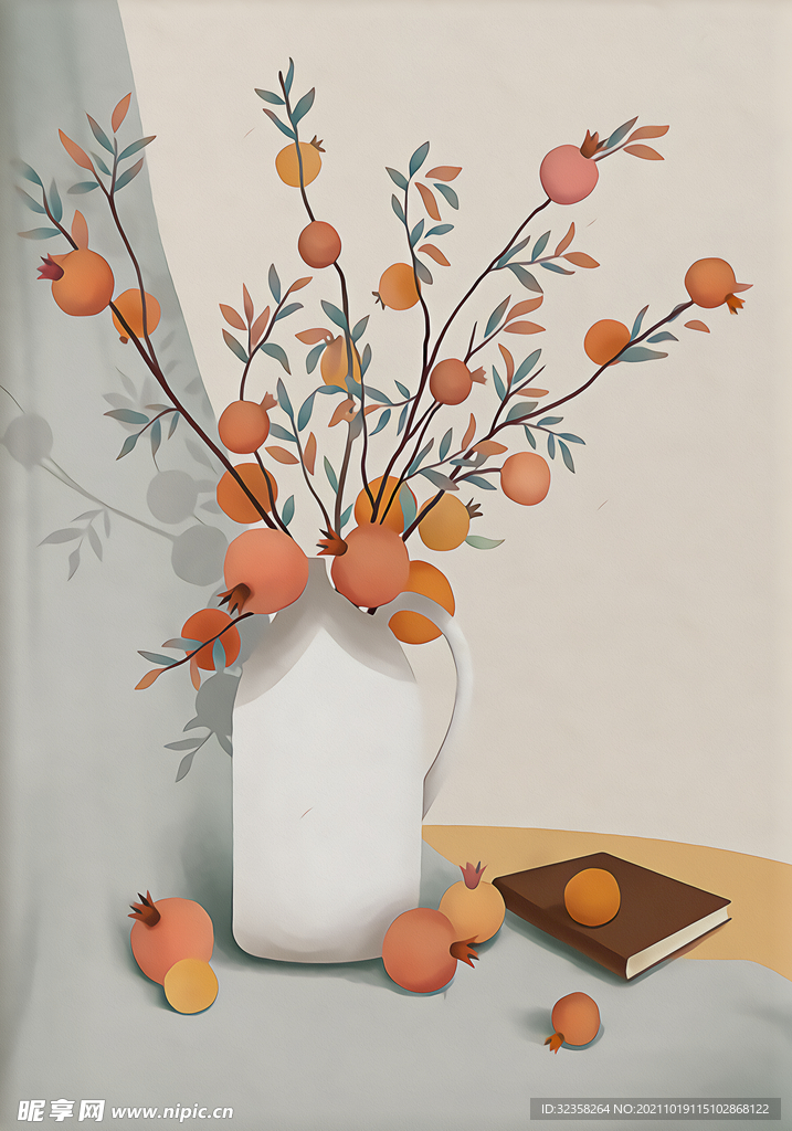植物手绘插画装饰画