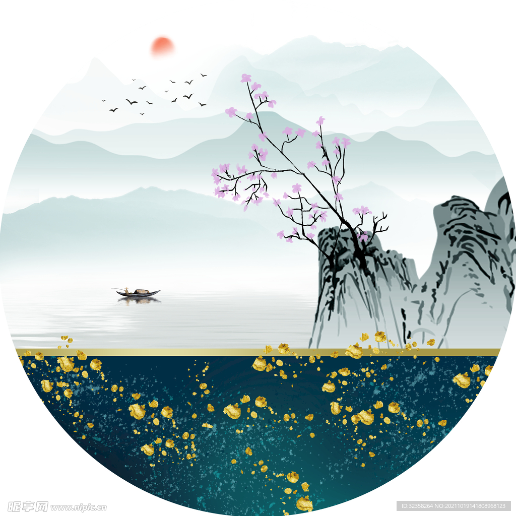 意境禅意山水水墨画国画装饰画
