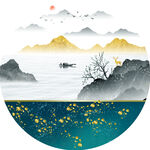 意境禅意山水水墨画国画装饰画