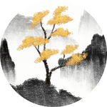 意境禅意山水水墨画